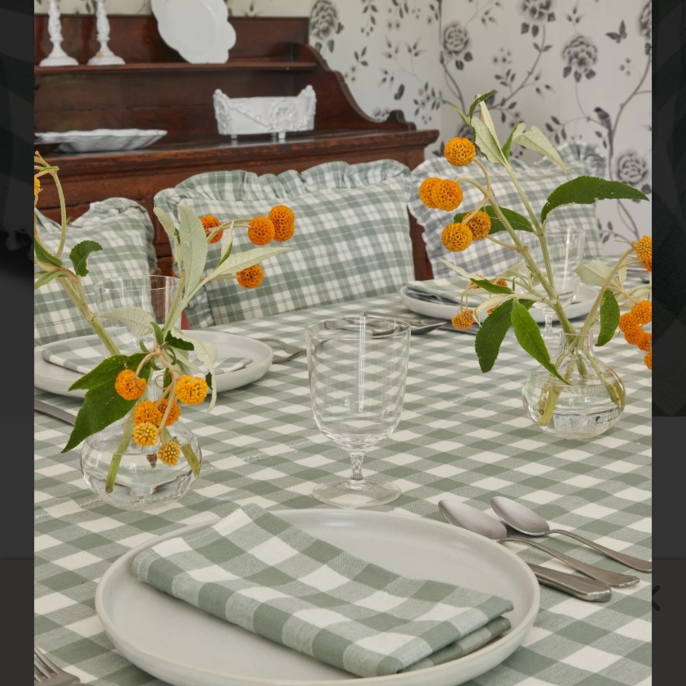 Heather Taylor home striped tablecloth